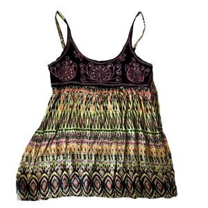 VTG y2k studded and embroidered multicolor tank top women's size small/medium